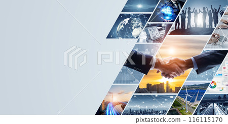 各種商業場景與科技圖像的拼貼視覺 116115170