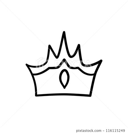 Sketch crown. Simple graffiti crowning, elegant queen or king crowns hand drawn. Royal imperial coronation symbol, monarch majestic jewel tiara isolated icon vector illustration 116115249