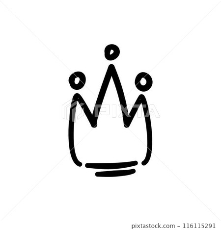 Sketch crown. Simple graffiti crowning, elegant queen or king crowns hand drawn. Royal imperial coronation symbol, monarch majestic jewel tiara isolated icon vector illustration 116115291