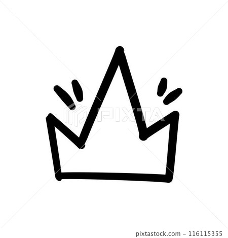 Sketch crown. Simple graffiti crowning, elegant queen or king crowns hand drawn. Royal imperial coronation symbol, monarch majestic jewel tiara isolated icon vector illustration 116115355