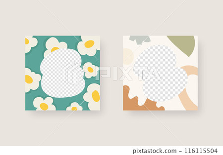 Set of social media frame. Social media post template. Vector illustration. 116115504