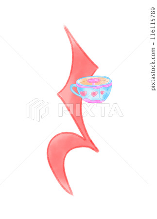 Quarter rest with coffee cup 116115789