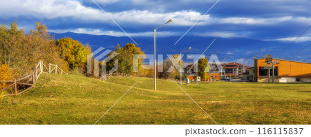 Bulgaria, Bansko panorama banner, lift station 116115837