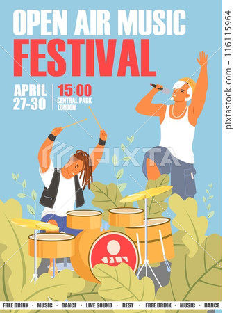 Open air music festival outdoor concert activity banner Open air music festival outdoor concert activity banner 116115964