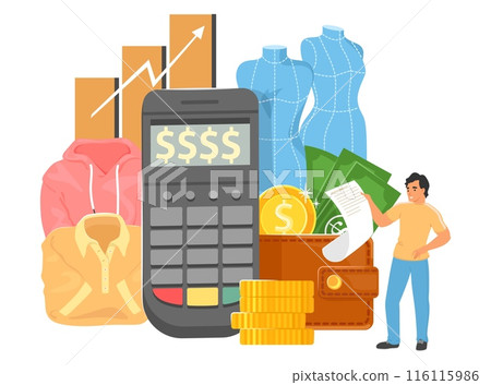 Shopping price rising and inflation change vector illustration Shopping price rising and inflation change vector illustration 116115986