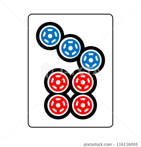 麻將牌。這是築子。七個氣缸。 116116008