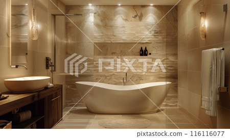 Modern minimalist bathroom interior 116116077