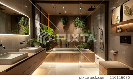 Modern minimalist bathroom interior 116116080