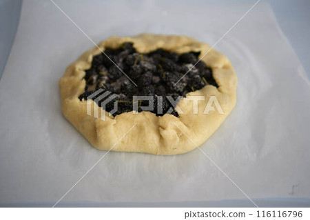 the process of making galette pie with mulberry the process of making galette pie with mulberry 116116796