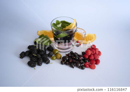 cold homemade mojito, soda with mulberry cold homemade mojito, soda with mulberry 116116847