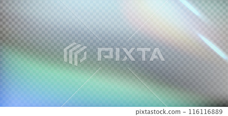 Rainbow reflection highlights. Glare from water and glass. Glittering particles for social media backgrounds, product presentations, photo shots. Vector eps10 116116889
