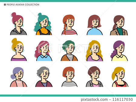 Set of simple women icons 116117030