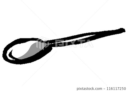 A brush-style illustration of a spoon 116117250