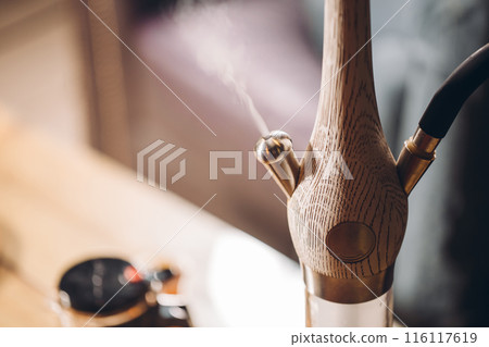 close up image . machine of smoking hookah close up image . machine of smoking hookah 116117619