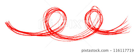 Red pencil strokes isolated on white background. 116117719