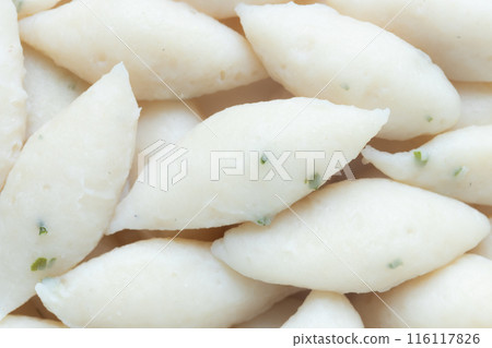 Pile of Boiled White Chinese Fish Ball. Close-up Pile of Boiled White Chinese Fish Ball. Close-up 116117826