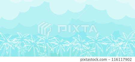 Abstract summer beach party among palm tree Abstract summer beach party among palm tree 116117902