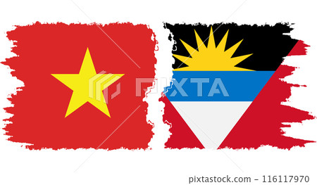 Antigua and Barbuda and Vietnam grunge flags connection vector 116117970