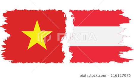 Austria and Vietnam grunge flags connection vector 116117975