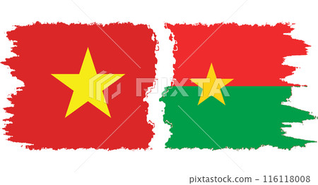 Burkina Faso and Vietnam grunge flags connection vector Burkina Faso and Vietnam grunge flags connection vector 116118008