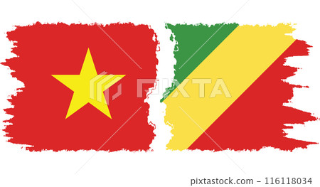 Congo-Brazzaville and Vietnam grunge flags connection vector Congo-Brazzaville and Vietnam grunge flags connection vector 116118034