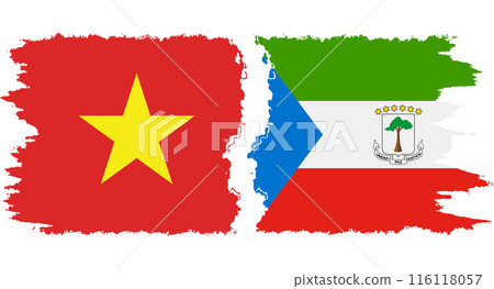 Equatorial Guinea and Vietnam grunge flags connection vector Equatorial Guinea and Vietnam grunge flags connection vector 116118057