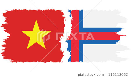 Faroe Islands and Vietnam grunge flags connection vector 116118062