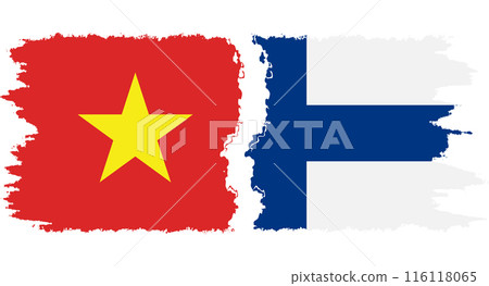 Finland and Vietnam grunge flags connection vector 116118065