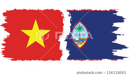 Guam and Vietnam grunge flags connection vector Guam and Vietnam grunge flags connection vector 116118083