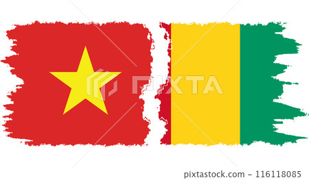 Guinea and Vietnam grunge flags connection vector Guinea and Vietnam grunge flags connection vector 116118085