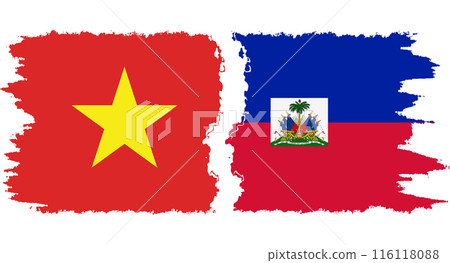 Haiti and Vietnam grunge flags connection vector Haiti and Vietnam grunge flags connection vector 116118088