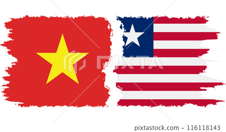 Liberia and Vietnam grunge flags connection vector Liberia and Vietnam grunge flags connection vector 116118143