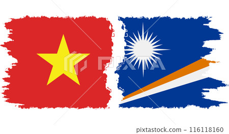 Marshall Islands and Vietnam grunge flags connection vector Marshall Islands and Vietnam grunge flags connection vector 116118160