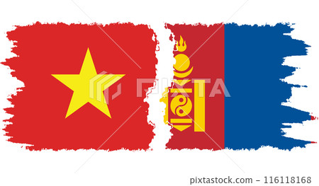 Mongolia and Vietnam grunge flags connection vector Mongolia and Vietnam grunge flags connection vector 116118168