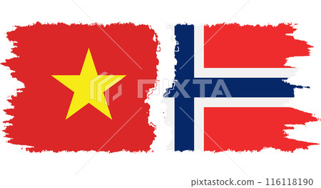 Norway and Vietnam grunge flags connection vector 116118190