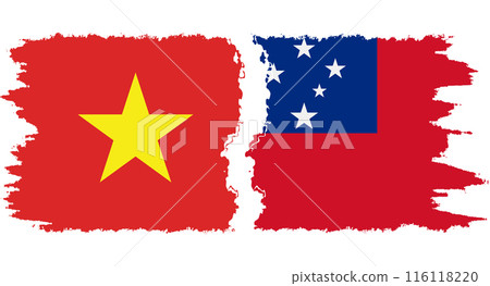 Independent State and Vietnam grunge flags connection vector Independent State and Vietnam grunge flags connection vector 116118220