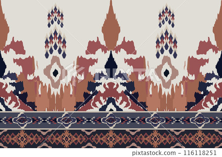 Ikat tribal Indian seamless pattern. Ethnic Aztec fabric carpet mandala ornament native boho chevron textile.Geometric African American oriental traditional vector illustrations. Embroidery style. Ikat tribal Indian seamless pattern. Ethnic Aztec fabric carpet mandala ornament native boho chevron textile.Geometric African American oriental traditional vector illustrations. Embroidery style. 116118251