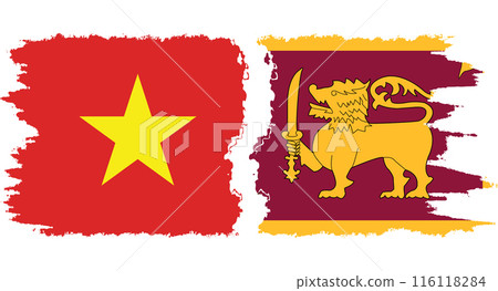 Sri Lanka and Vietnam grunge flags connection vector Sri Lanka and Vietnam grunge flags connection vector 116118284