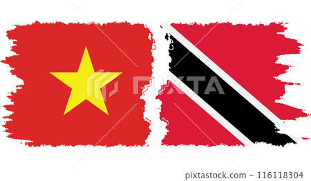 Trinidad and Tobago and Vietnam grunge flags connection vector 116118304