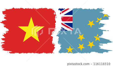 Tuvalu and Vietnam grunge flags connection vector Tuvalu and Vietnam grunge flags connection vector 116118310
