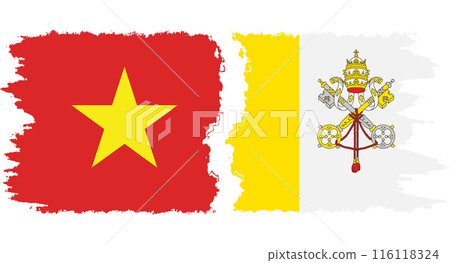 Vatican and Vietnam grunge flags connection vector Vatican and Vietnam grunge flags connection vector 116118324