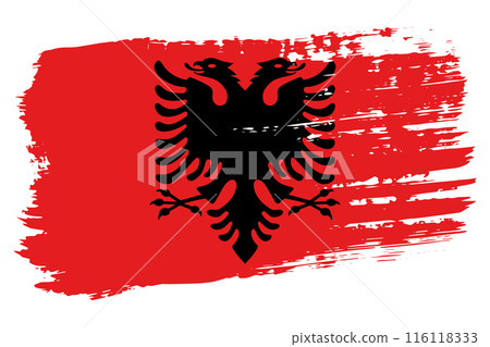 Albania flag, wide brush stroke on transparent background vector Albania flag, wide brush stroke on transparent background vector 116118333