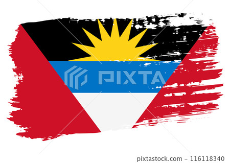 Antigua and Barbuda flag, wide brush stroke on transparent background vector Antigua and Barbuda flag, wide brush stroke on transparent background vector 116118340