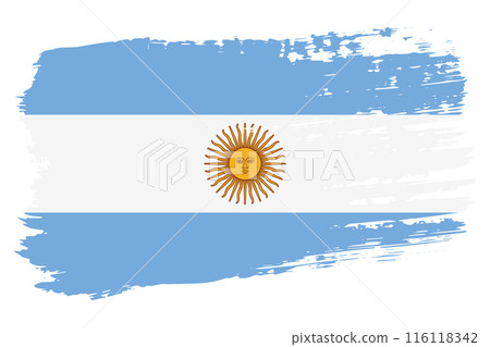 Argentina flag, wide brush stroke on transparent background vector 116118342