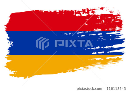 Armenia flag, wide brush stroke on transparent background vector 116118343