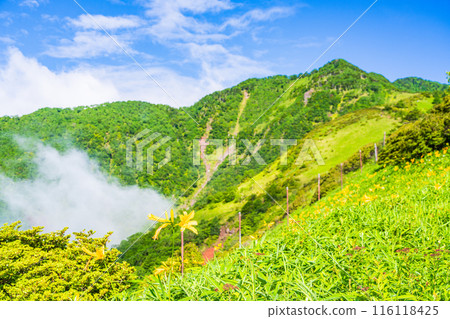 [Tochigi Prefecture] View of Mount Akagi from the Komaruyama Observatory in Nikko, Kirifuri Highlands 116118425