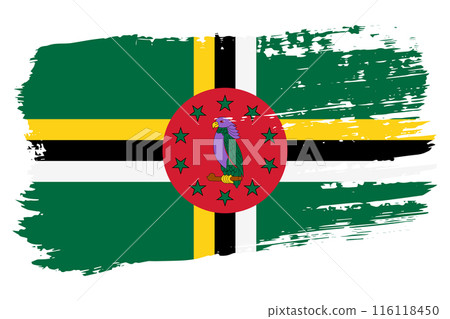 Dominica flag, wide brush stroke on transparent background vector Dominica flag, wide brush stroke on transparent background vector 116118450