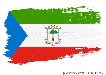 Equatorial Guinea flag, wide brush stroke on transparent background vector Equatorial Guinea flag, wide brush stroke on transparent background vector 116118457