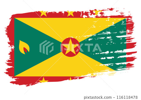 Grenada flag, wide brush stroke on transparent background vector Grenada flag, wide brush stroke on transparent background vector 116118478