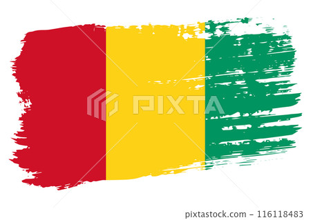 Guinea flag, wide brush stroke on transparent background vector 116118483
